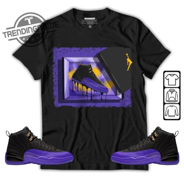 Jordan 12 Field Purple Shirt Jordan Box Unisex Shirt To Match Sneaker trendingnowe.com 5