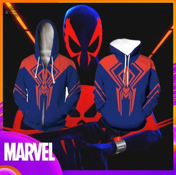 spiderman zip up hoodie all over printed spiderman hoodie spiderman 2099 shirt spiderman sweater spiderman shirt spiderman costume miles morales hoodie laughinks.com 10