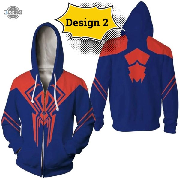 spiderman zip up hoodie all over printed spiderman hoodie spiderman 2099 shirt spiderman sweater spiderman shirt spiderman costume miles morales hoodie laughinks.com 4