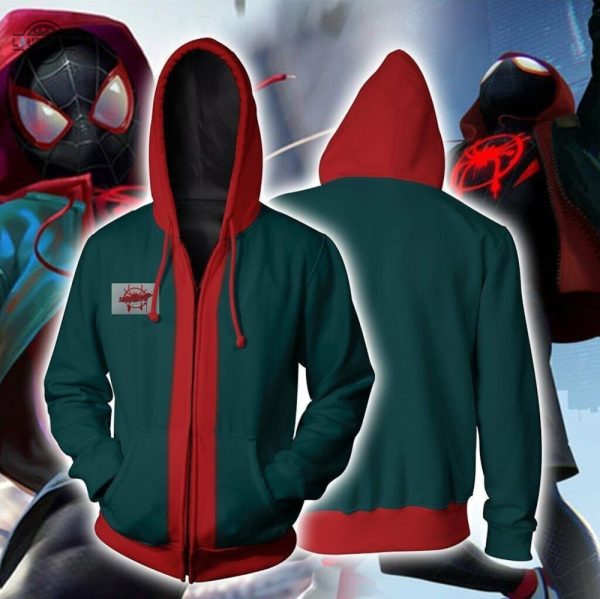 spiderman zip up hoodie all over printed spiderman hoodie spiderman 2099 shirt spiderman sweater spiderman shirt spiderman costume miles morales hoodie laughinks.com 5