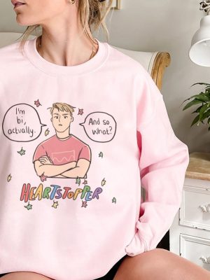 Im Bi Actually Heartstopper Sweatshirt Nick Nelson Shirt Heartstopper Season 2 Shirt Lgbt Gay Panic Bi Panic Shirt Heartstopper Book Series Shirt Heartstopper Leaves Shirt Unique revetee.com 4