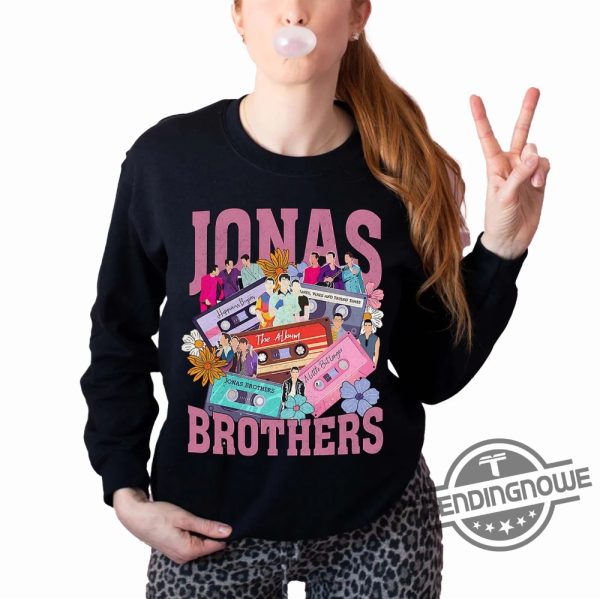 Jonas Brothers Shirt Jonas Brothers Cassette Shirt Nick Joe Kevin Jonas Shirt Retro Five Albums One Night Tour Shirt trendingnowe.com 3