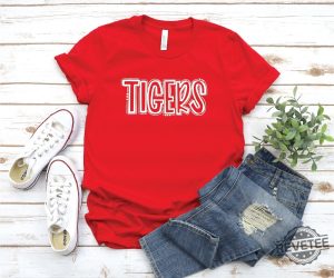 Tiger School Mascot Shirt Favorite Team Shirt School Team Shirt Tiger Team Mascot Shirt Tigers School Spirit Tee Custom Mascot Tee Easy Tiger Shirt Easy Tiger T Shirt New revetee.com 4