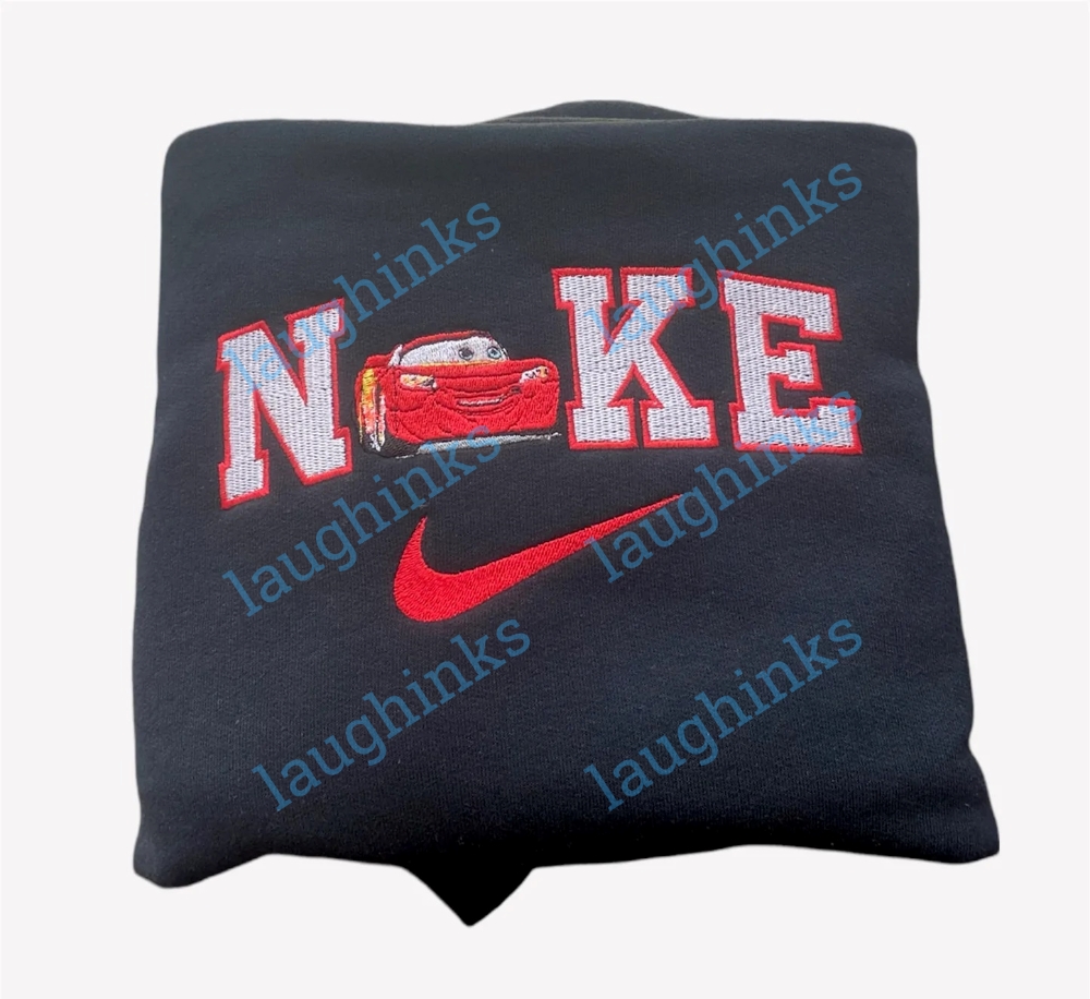 Lightning Mcqueen Sweatshirt Nike Embroidered Crewneck Lightning Mcqueen Shirt Adults Embroidered Nike Sweatshirts Embroidered Nike Hoodie Lightning Mcqueen Nike Sweatshirt Tiktok