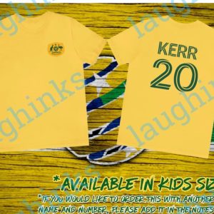 personalized matildas shirt kids adults matildas tshirt double sided custom name and number matildas shirts green and gold matildas kids shirt sam kerr shirt australia shirt laughinks.com 5