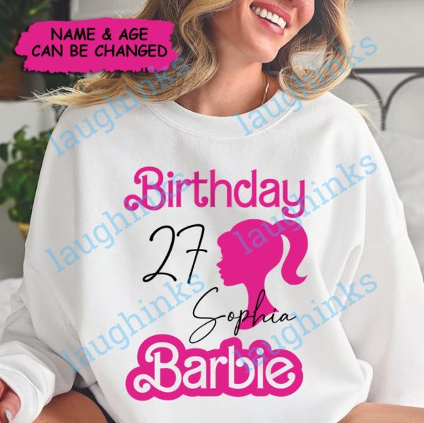 custom barbie birthday shirt for adults kids barbie birthday shirt ideas personalized birthday barbie shirt girls womens barbie shirt canada us uk birthday gift shirts laughinks.com 4