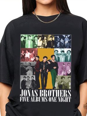 Retro Jonas Brothers The Eras Tour Shirt Jonas Brothers Shirt Jonas Brother Merch Joe Jonas Homage Shirt Five Albums One Night Tour Tee Unique revetee.com 2