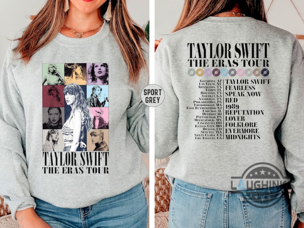 TAYLOR SWIFT ERAS Heather Gray Folklore Size S Pullover Sweatshirt