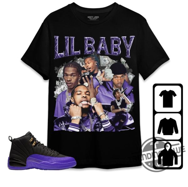 Jordan 12 Field Purple Shirt Lil Baby Vintage Shirt To Match Sneaker trendingnowe.com 2