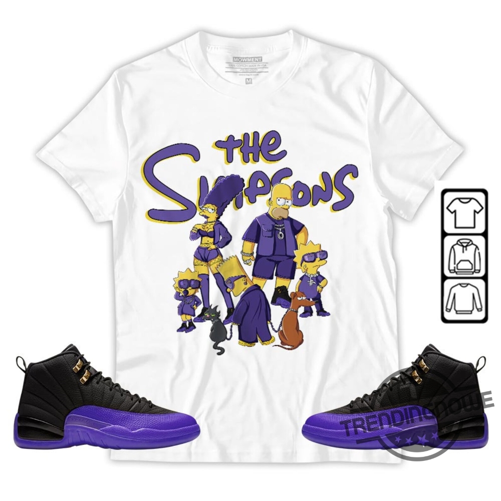 Jordan 12 Field Purple Shirt Simpson Gangster Shirt To Match Sneaker
