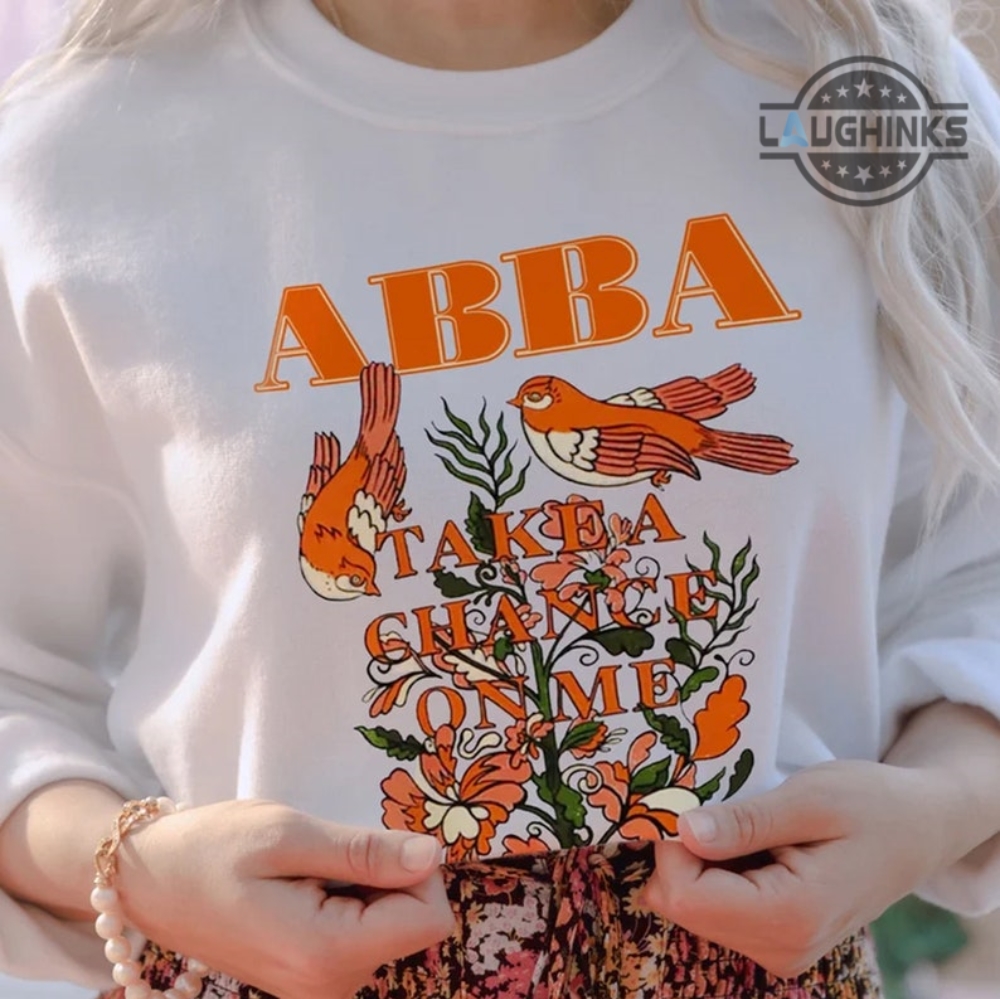 Abba Tshirt Retro Abba T Shirt Mens Womens Abba Take A Chance On Me T Shirt Abba Hoodie Abba Sweatshirt Vintage Abba Voyage Take A Chance On Me Graphic Tee