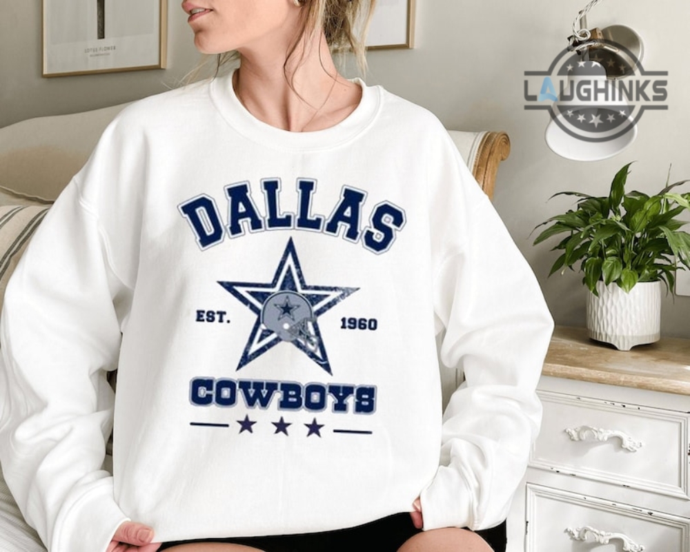 Dallas Cowboys Sweatshirt White Dallas Cowboys Shirts Dallas Cowboys Vintage Sweatshirt Dallas Cowboy Shirt Mens Womens Dallas Cowboys Long Sleeve Shirt