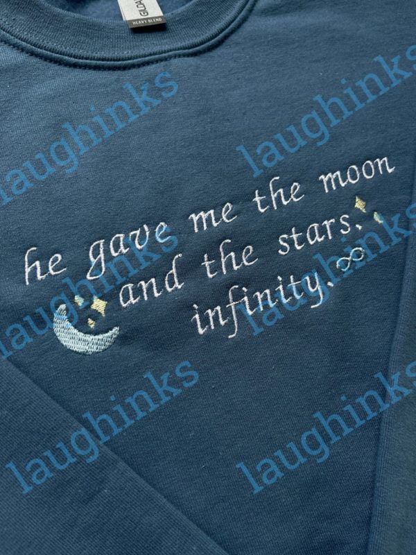 he gave me the moon and the stars hoodie embroidered the summer i turned pretty embroidered tshirt he gave me the moon and the stars infinity sweatshirt laughinks.com 1