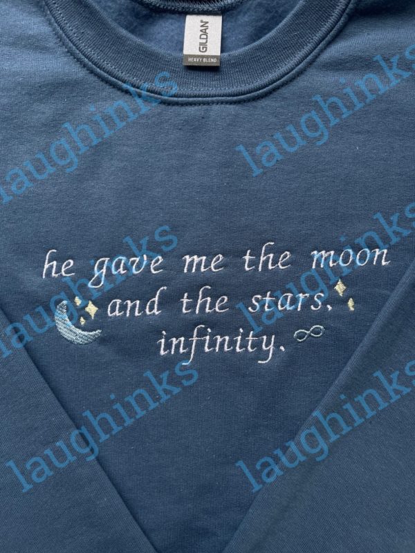 he gave me the moon and the stars hoodie embroidered the summer i turned pretty embroidered tshirt he gave me the moon and the stars infinity sweatshirt laughinks.com 4