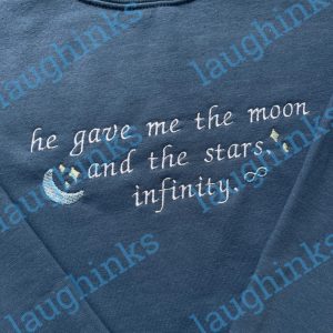 he gave me the moon and the stars hoodie embroidered the summer i turned pretty embroidered tshirt he gave me the moon and the stars infinity sweatshirt laughinks.com 5