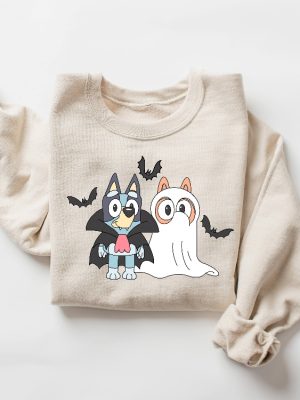 Halloween Horror Sweatshirt Halloween Costume Sweatshirt Funny Halloween Sweater Cute Halloween Shirt Spirit Halloween Bluey Halloween Costume Bluey Halloween Shirt New revetee.com 3