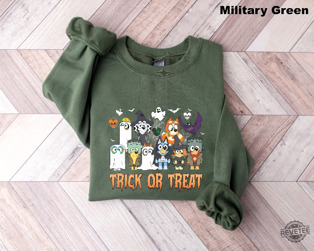 Bluey Trick Or Treat Shirt Bluey Halloween Shirt Trick Or Treat Sweatshirt Disney Halloween Shirt Kids Halloween Shirt Spirit Halloween Bluey Halloween Costume New