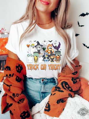 Bluey Trick Or Treat Shirt Bluey Halloween Shirt Trick Or Treat Sweatshirt Disney Halloween Shirt Kids Halloween Shirt Spirit Halloween Bluey Halloween Costume New revetee.com 2