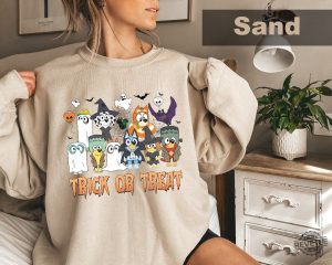 Bluey Trick Or Treat Shirt Bluey Halloween Shirt Trick Or Treat Sweatshirt Disney Halloween Shirt Kids Halloween Shirt Spirit Halloween Bluey Halloween Costume New revetee.com 3