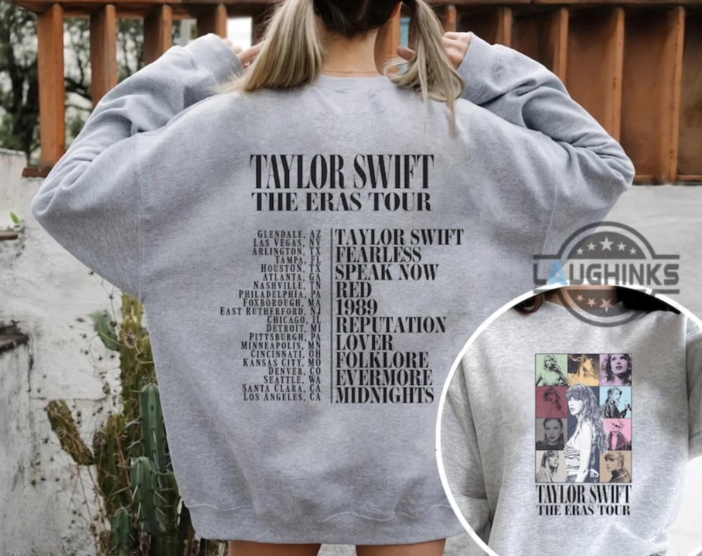 Kids Taylor Swift Sweatshirt Adult Taylor Swiftie Shirt Sweater Hoodie  Double Sided The Eras Tour Merch Red Speak Now Fearless Folklore 1989  Reputation Midnights - Laughinks