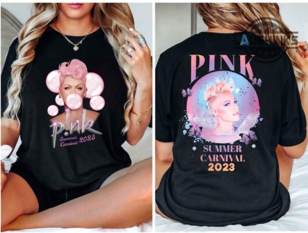 pink tshirt double sided pink concert tshirt canada uk us pink tour 2023 sweatshirt pink carnival tour shirt pink summer carnival 2023 shirt laughinks.com 2