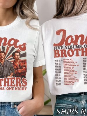 Five Albums One Night Tour Shirt Jonas Brothers Merch Tour I Love Hot Dads Sweatshirt Jonas Brothers Boston Jonas Brothers The Tour Setlist Jonas Brothers The Tour Merch Unique revetee.com 2