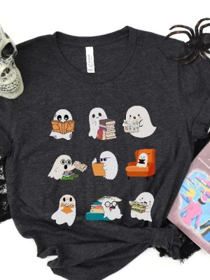 Ghost Reading Shirt Teacher Halloween Shirt Librarian Shirt Book Lover Tshirt Teacher Halloween Costume Ideas Halloween Clipart Halloween Costumes For Girls New revetee.com 2