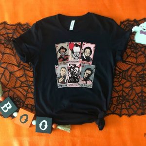 Vintage Horror Characters Tarot Card Shirt Halloween Tarot Card Horror Friends Shirt Halloween Killers Shirt Halloween Sweatshirts Horror Movies 2023 Movie Monsters Spooky Season Shirt revetee.com 3