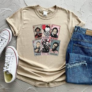 Vintage Horror Characters Tarot Card Shirt Halloween Tarot Card Horror Friends Shirt Halloween Killers Shirt Halloween Sweatshirts Horror Movies 2023 Movie Monsters Spooky Season Shirt revetee.com 4