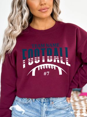 Custom Football Hoodieplayer Number Sweat Football Season Hoodie Sports Mom Sweat My Heart Is On The Line Football Shirt Football Mom Svg New revetee.com 2