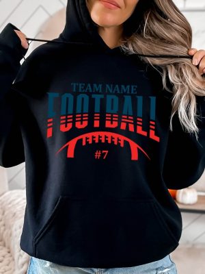 Custom Football Hoodieplayer Number Sweat Football Season Hoodie Sports Mom Sweat My Heart Is On The Line Football Shirt Football Mom Svg New revetee.com 3