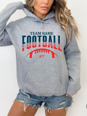 Custom Football Hoodieplayer Number Sweat Football Season Hoodie Sports Mom Sweat My Heart Is On The Line Football Shirt Football Mom Svg New revetee.com 4