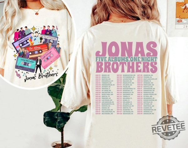 Vintage Jonas Brothers Tshirt Jonas Brothers Houston 2023 Jonas Brothers 5 Albums One Night Setlist Jonas Brothers Pittsburgh 2023 Jonas Brothers Concert Outfit New revetee.com 1