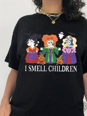 Bluey Halloween Shirt Hocus Pocus I Smell Children Shirt I Smell Children Sweatshirt Spirit Halloween Promo Code Funny Halloween Costumes Bluey Dog Colors Bluey Shirts For Adults revetee.com 3