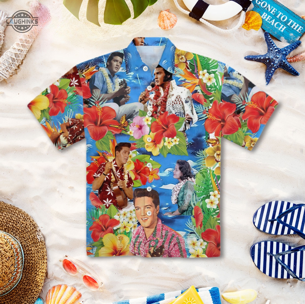 Elvis Hawaiian Shirt And Shorts Elvis Paradise Hawaiian Style Shirt Elvis Blue Hawaiian Shirt Elvis Shirts For Sale Elvis Presley Aloha Shirt