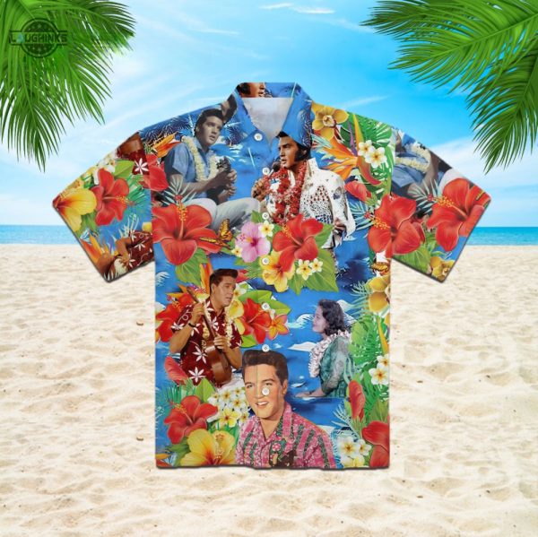 elvis hawaiian shirt and shorts elvis paradise hawaiian style shirt elvis blue hawaiian shirt elvis shirts for sale elvis presley aloha shirt laughinks.com 2