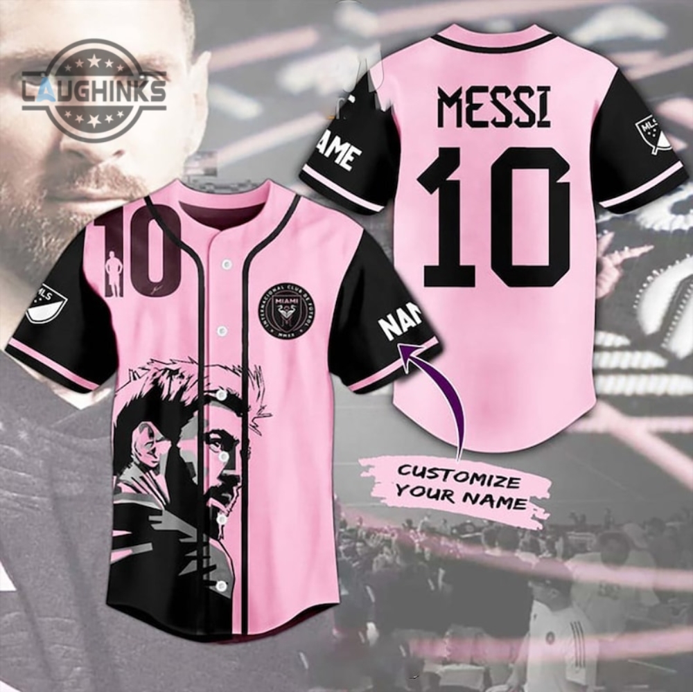 Messi Miami Baseball Jersey Shirt Miami Soccer Shirts Custom Name