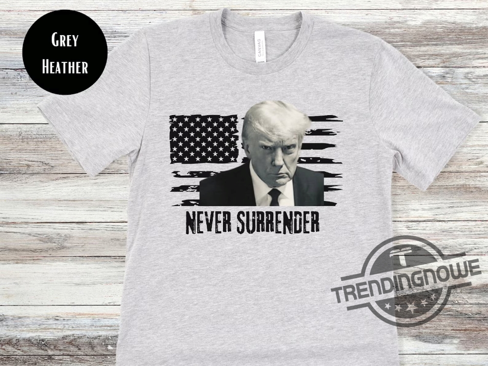 Never Surrender Trump Shirt Trump Mugshot Never Surrender Shirt Trump Mug Shot Shirt Trump Mugshot Shirt Trump Campaign Mugshot Shirt