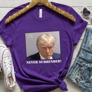 Trump Never Surrender Shirt Donald Trump Tshirt Free Trump Hoodie Sweatshirt Donald Trump Mugshot Never Surrender Trump Shirt giftyzy.com 6