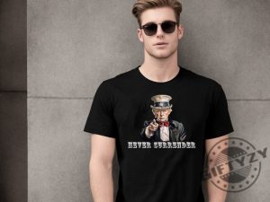 Never Surrender Trump Shirt Trump Mug Shot Hoodie Sweatshirt Donald Trump Mug Shot Shirt Never Surrender Trump T Shirt giftyzy.com 2