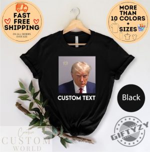 Trump Mugshot Personalized Shirt Donald Trump Funny Tee Trump Arrest Top Hoodie Trump Support Sweatshirt Never Surrender Trump Shirt giftyzy.com 1