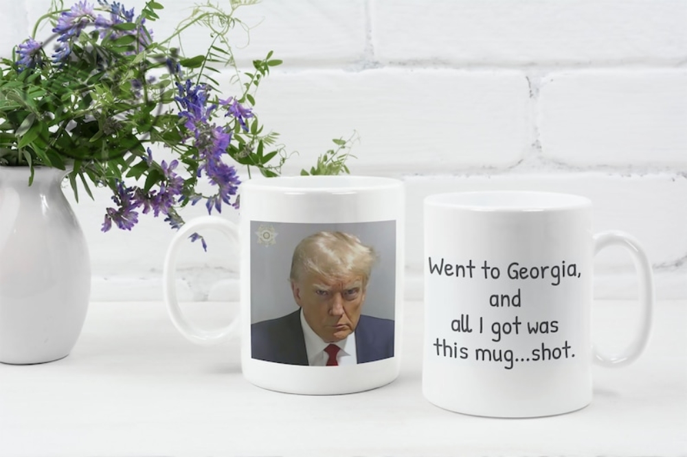 Trump Mugshot Went To Georgia And All I Got Was This Mug Shot Ceramic Mug Actual Trump Prison Mug Shot Trump Never Surrender Mug giftyzy.com 1