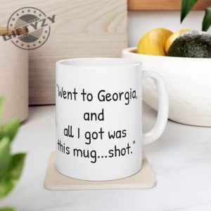 Trump Mugshot Went To Georgia And All I Got Was This Mug Shot Ceramic Mug Actual Trump Prison Mug Shot Trump Never Surrender Mug giftyzy.com 4