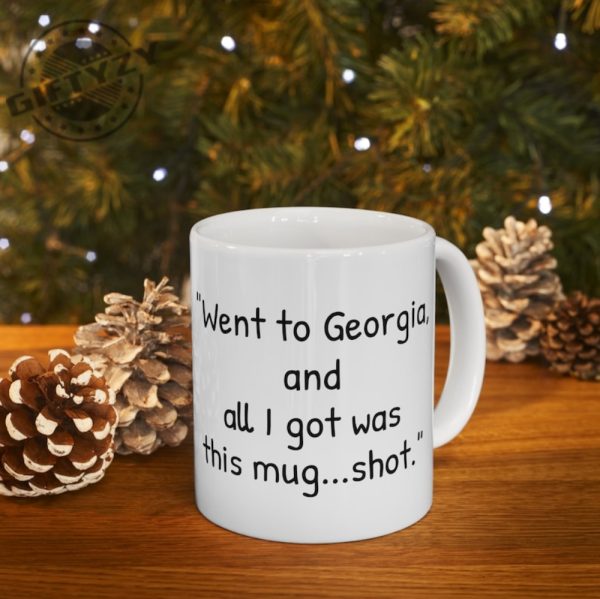 Trump Mugshot Went To Georgia And All I Got Was This Mug Shot Ceramic Mug Actual Trump Prison Mug Shot Trump Never Surrender Mug giftyzy.com 6