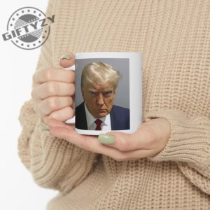 Trump Mugshot Went To Georgia And All I Got Was This Mug Shot Ceramic Mug Actual Trump Prison Mug Shot Trump Never Surrender Mug giftyzy.com 7