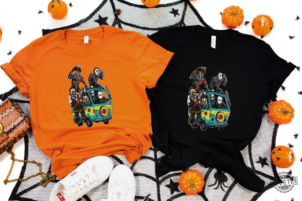 Spooky Halloween Bus Shirt Spooky Season Shirt Horror Movie Characters Shirt Halloween Horror Nights 2023 Shirt Halloween Costumes 2023 Spooky Season Svg Spooky Vibes Shirt New