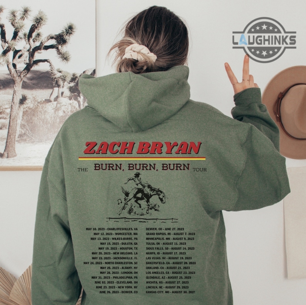 Zach Bryan Hoodie Double Sided Zach Bryan Tour Merch T Shirt Zach Bryan Tour 2023 Sweatshirt Zach Bryan Burn Burn Burn Tour Merch Tshirt Zach Bryan Concert