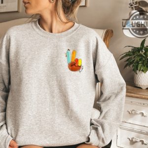 thanksgiving sweatshirt hoodie t shirt thanksgiving 2023 mickey mouse peace sign pullover sweatshirt for adults kids mickey thanksgiving shirt laughinks.com 1