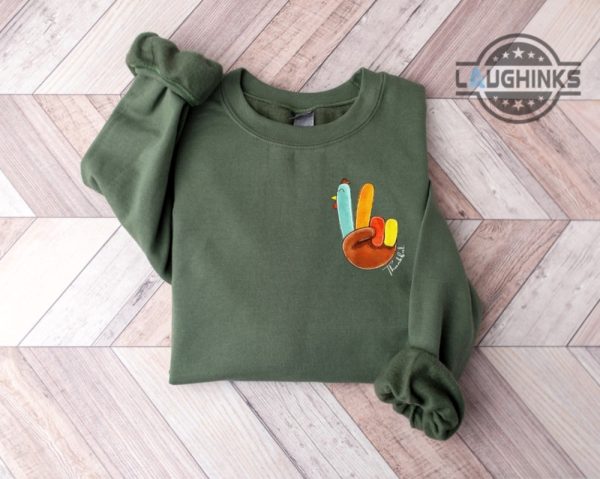 thanksgiving sweatshirt hoodie t shirt thanksgiving 2023 mickey mouse peace sign pullover sweatshirt for adults kids mickey thanksgiving shirt laughinks.com 4