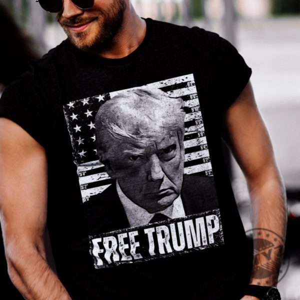 Donald Trump Mug Shot Sublimation Shirt Free Trump Tshirt Hoodie Sweatshirt Mug Trump Never Surrender Shirt giftyzy.com 1